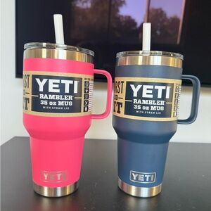 YETI Rambler 35 oz Mug Set - Tropical Pink and Navy